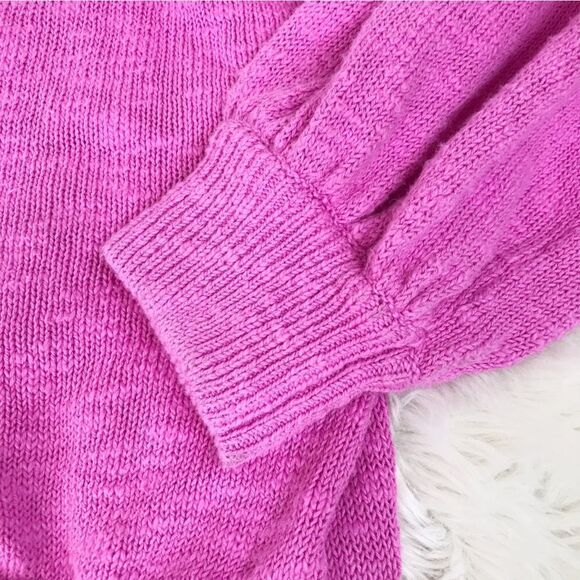 EXPRESS Pink Lace Up Sweater Oversized Pullover Tie Waist Casual Size Large New - Picture 9 of 12